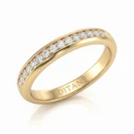 Gold band with a row of diamonds along the top edge and 'DITANI' engraved inside the band.