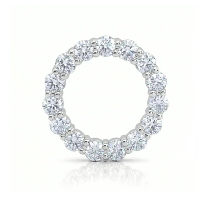 Diamond eternity ring with round-cut stones set in a white metal band